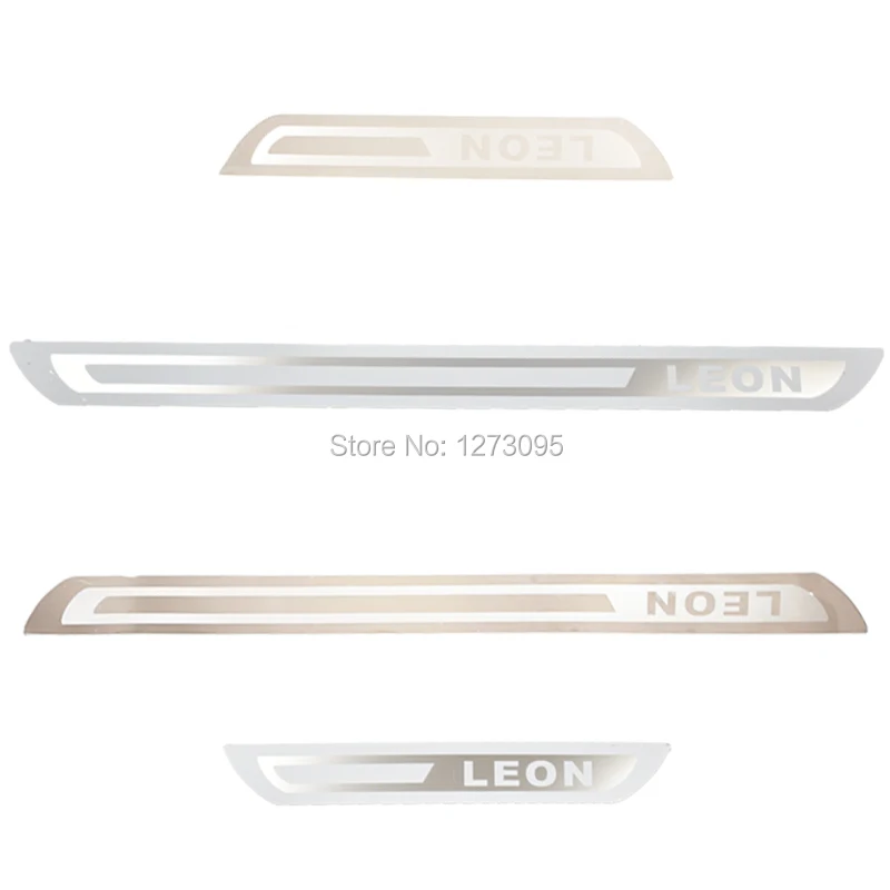 

For SEAT LEON 2018 2019 2020 Accessories Stainless Door Sill Kick Scuff Plate Guard Pedal Protector Trim Step Cover Car Styling
