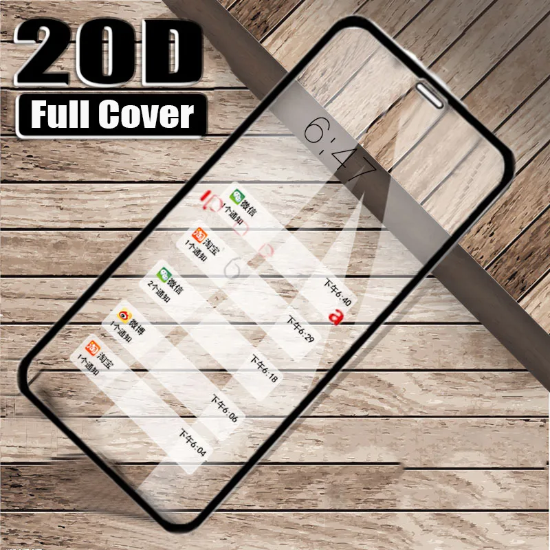 20D полное покрытие Защитное стекло для IPhone 7 8 6 6s Plus 11 Pro Max Защита экрана X XR XS
