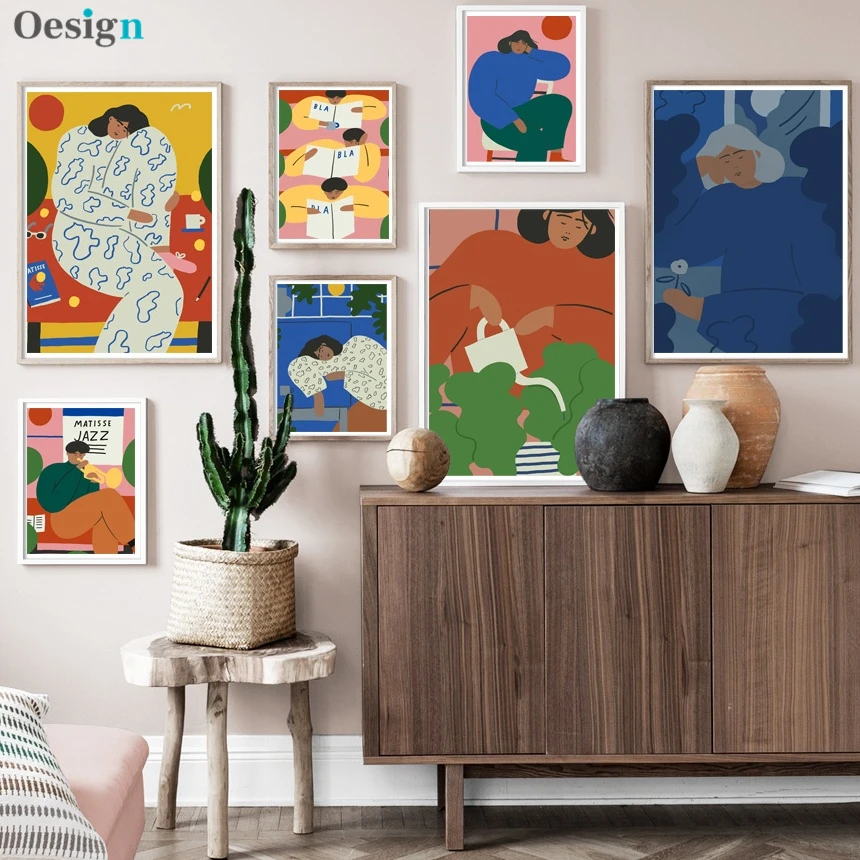 

Abstract Figure Matisse Wall Art Canvas Painting Nordic Canvas Posters And Prints Vintage Wall Pictures For Living Room Decor
