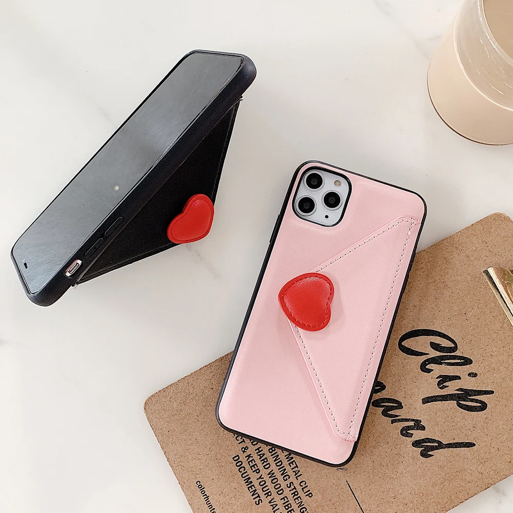 Чехол для телефона с отделением карт iPhone 11 Pro Max XR XS 7 8 6 Plus однотонный чехол из