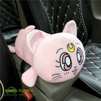 plush luna cat kitty creative car tissue box car accessories for girls women para auto cartoon armrest box chair back