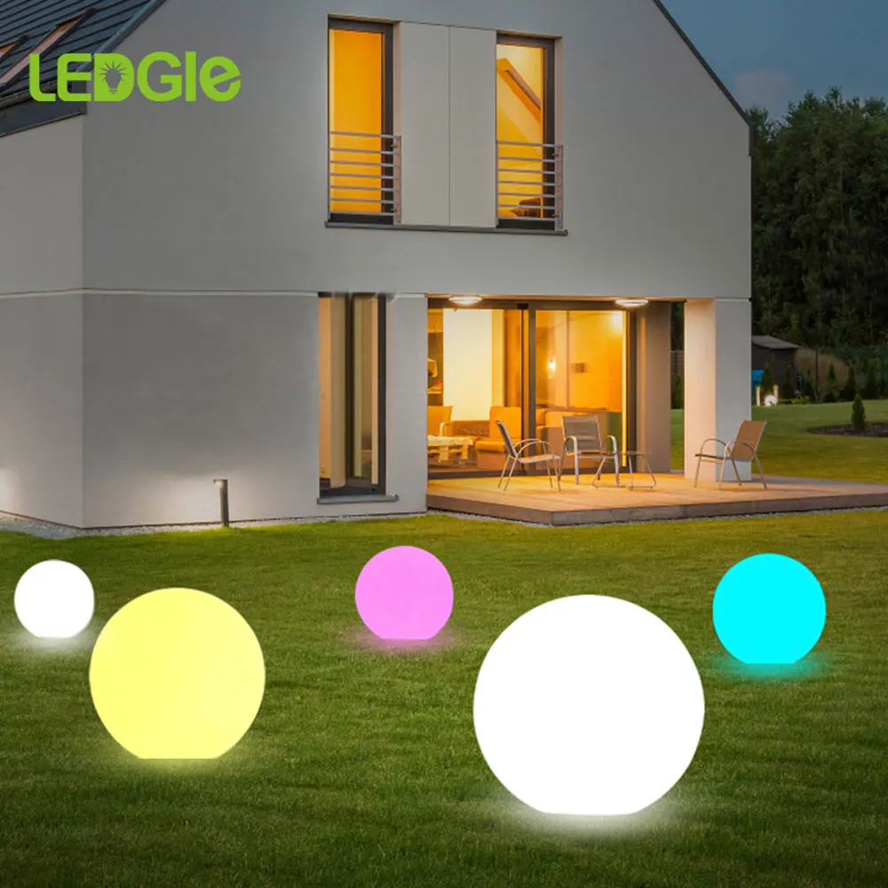 Светодиодный напольный светильник GLE с шариками перезаряжаемый по USB luminaria RGB