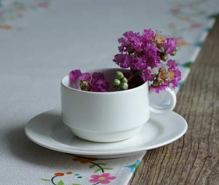 Creative Coffee Cup European Flower Bone China Tea Cups Set with Handle White Porcelain Kubek Na Kawe Home Container LL50CC | Дом и сад