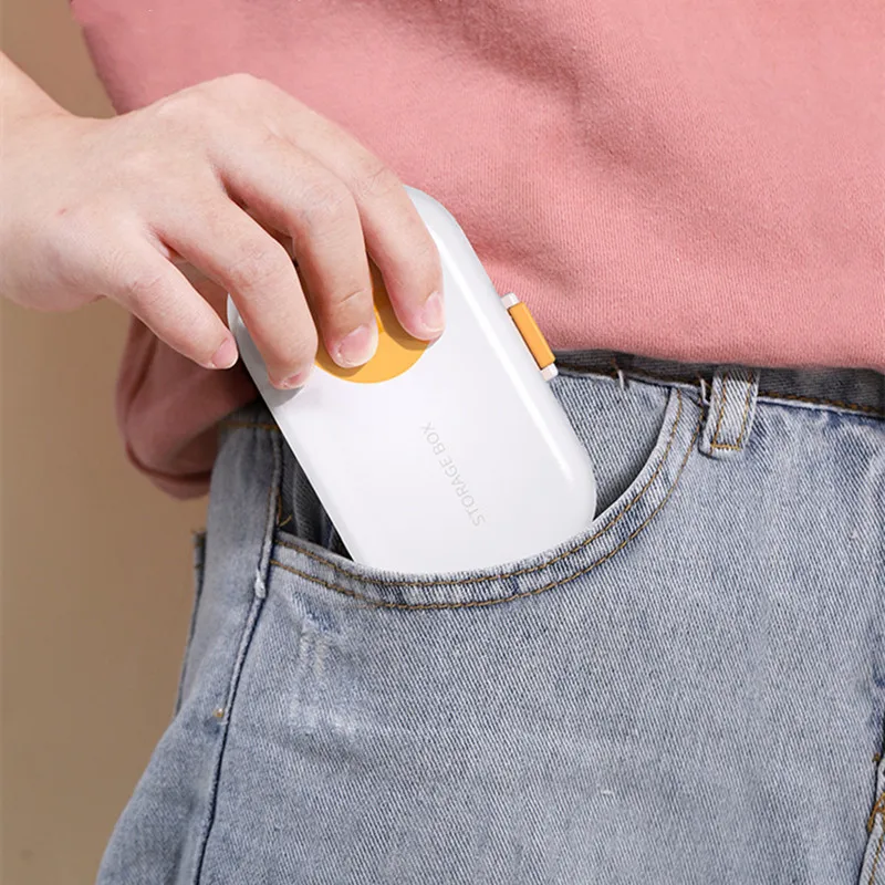 

5-compartment pill storage box, convenient and portable medicine cutter dispenser box mini storage tool