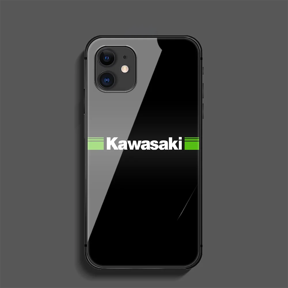

Kawasaki Ninja Phone Tempered Glass Case Cover For Iphone 5 6 7 8 11 12 5S 6S X Xr XS Se Max Plus Pro Mini Painting Soft Cell