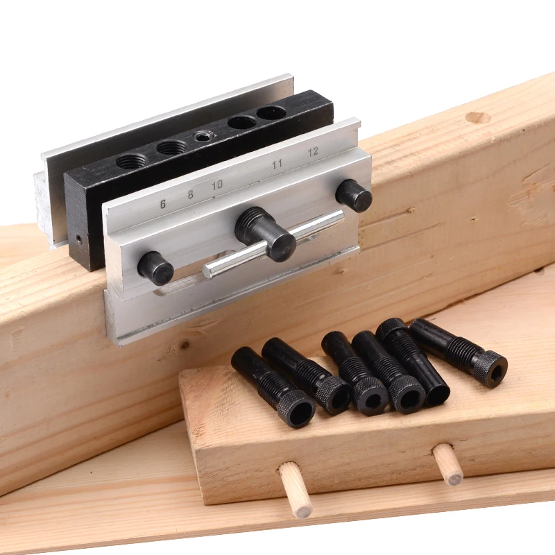 

6/8/10mm Self-Centering Woodworking Doweling Jig Set Drill Guide Wood Dowel Puncher Locator Tools Kit for Carpentry