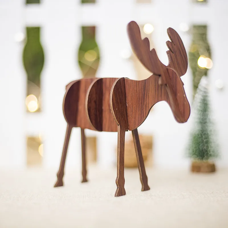 Высококачественные украшения для рождества деревянные поделки в виде лося