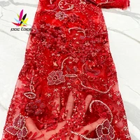 nigerian red groom beads lace beautiful beaded tulle bridal luxury african french tulle mesh lace for wedding party xz4489b