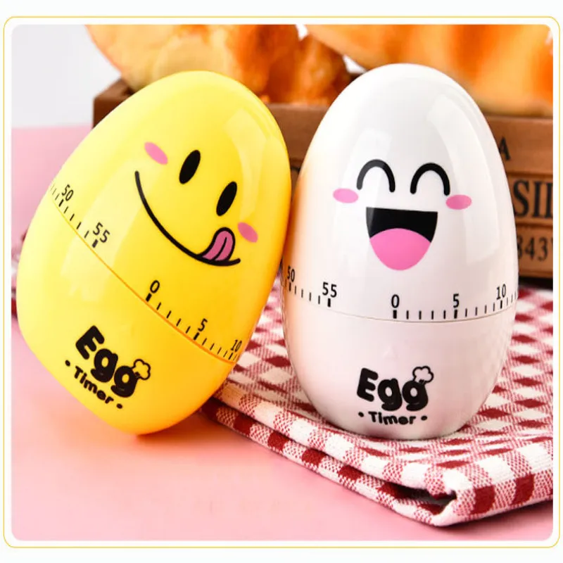 

9 Color Cartoon Egg Timer Kitchen Mechanical Scale Countdown Cooking Alarm Timing Tool Stainless Steel Clockwork Alarm Clock