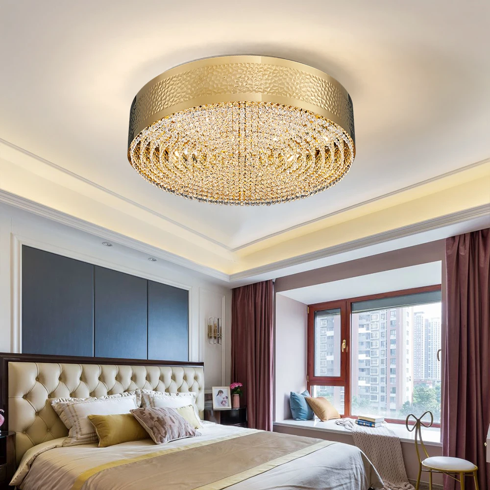 Современная светодиодная потолочная люстра для гостиной столовой Золотая