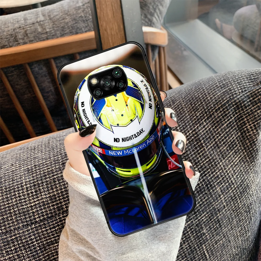 

Racing Lando Norris Phone case Cover Hull For Xiaomi Mi A2 A3 8 9 9T Note 10 Se Lite Pro black Cell Tpu Waterproof 3D Bumper