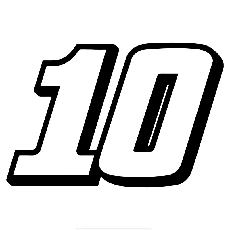 

Hot Sell Racing Number 10 Helmet Personality Car Stickers Decals Accessories Auto Decorative Stickers PVC 15cm X 10cm