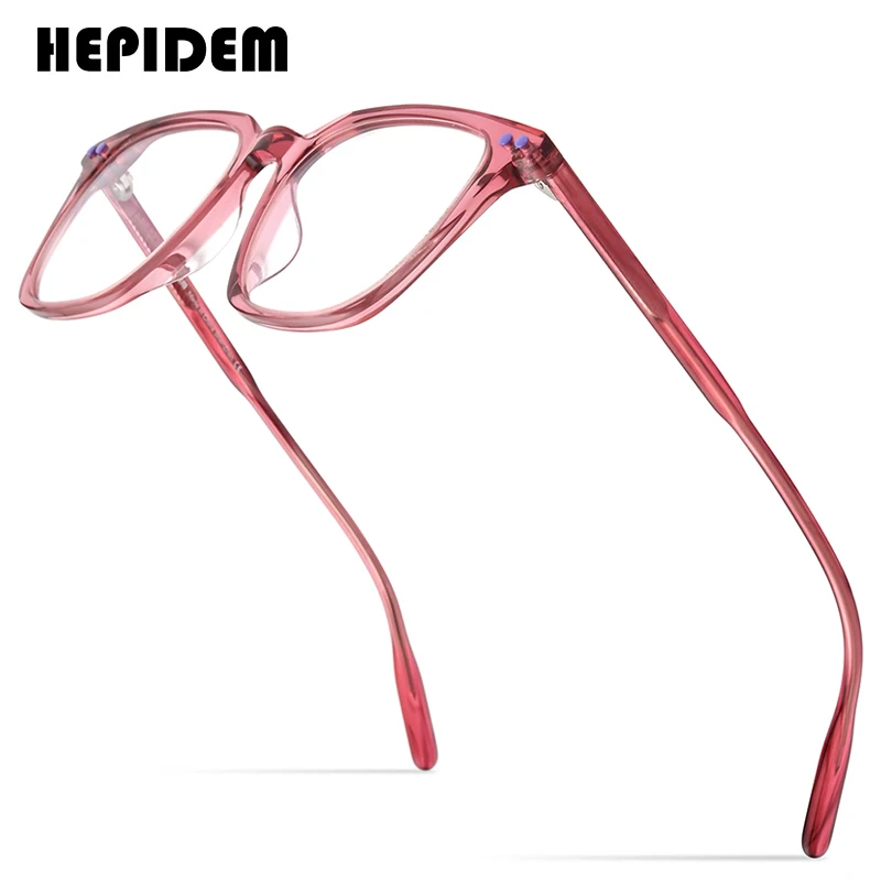 

HEPIDEM Acetate Glasses Frame Men Oversize Transparent Square Eyeglasses Women Optical Prescription Spectacles Eyewear 9167