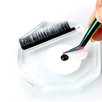 20 pcs octagon shaped lash glue pallet holder glass crystal eyelash glue pallete for eyelash extension graft accessories tools