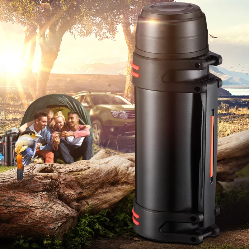 2L/3L Large Capacity Double-Wall Stainless Steel Thermos Vacuum Insulated Cup Bottle For Water Outdoor Drinkware Sports Flask | Дом и сад
