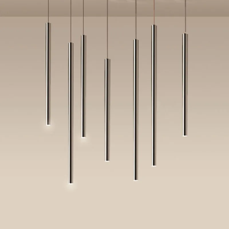 LightBridugelux-Lámpara LED de un solo cilindro, moderno largo, brillante, cromado, liso, de aluminio, para comedor y Bar, 30/40CM