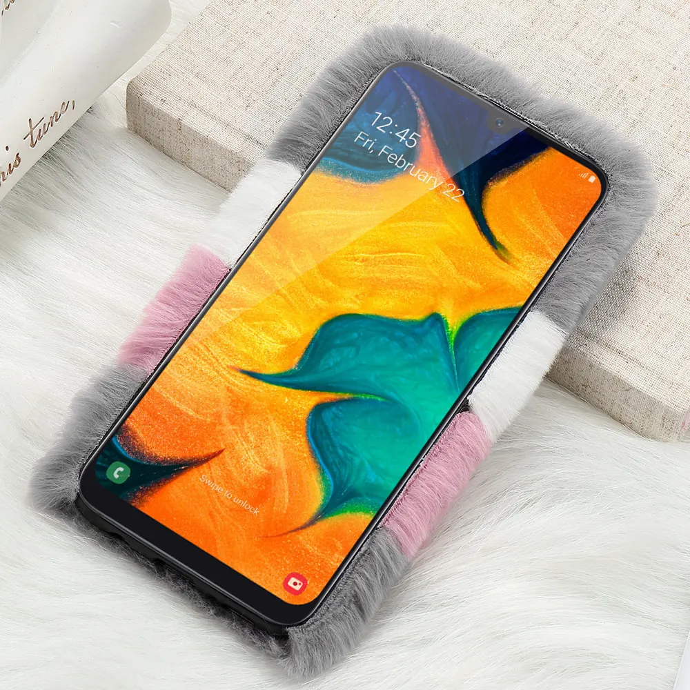 Fur Winter Warm Soft TPU Case for Samsung Galaxy S20 Ultra S10e S10 S7 Edge Note 9 8 S9 S8 Plus Plush Rabbit Phone Cover | Мобильные