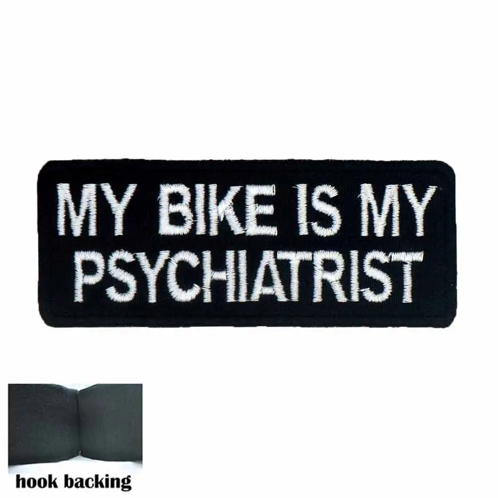 Мой Байкер-Мой психиатр бирка с именем утюгом на крючке подкладка панк вышитые