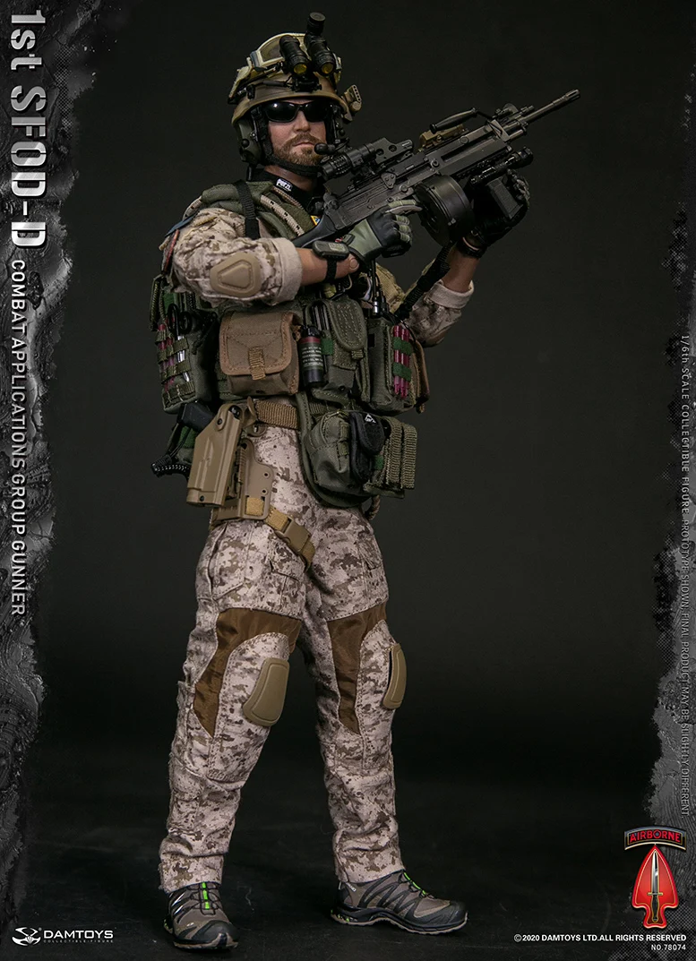 

1/12 scale DAMTOYS 78074 First SFOD-D Combat Applications Group GUNNER Male Soldiers Action Figures Collections