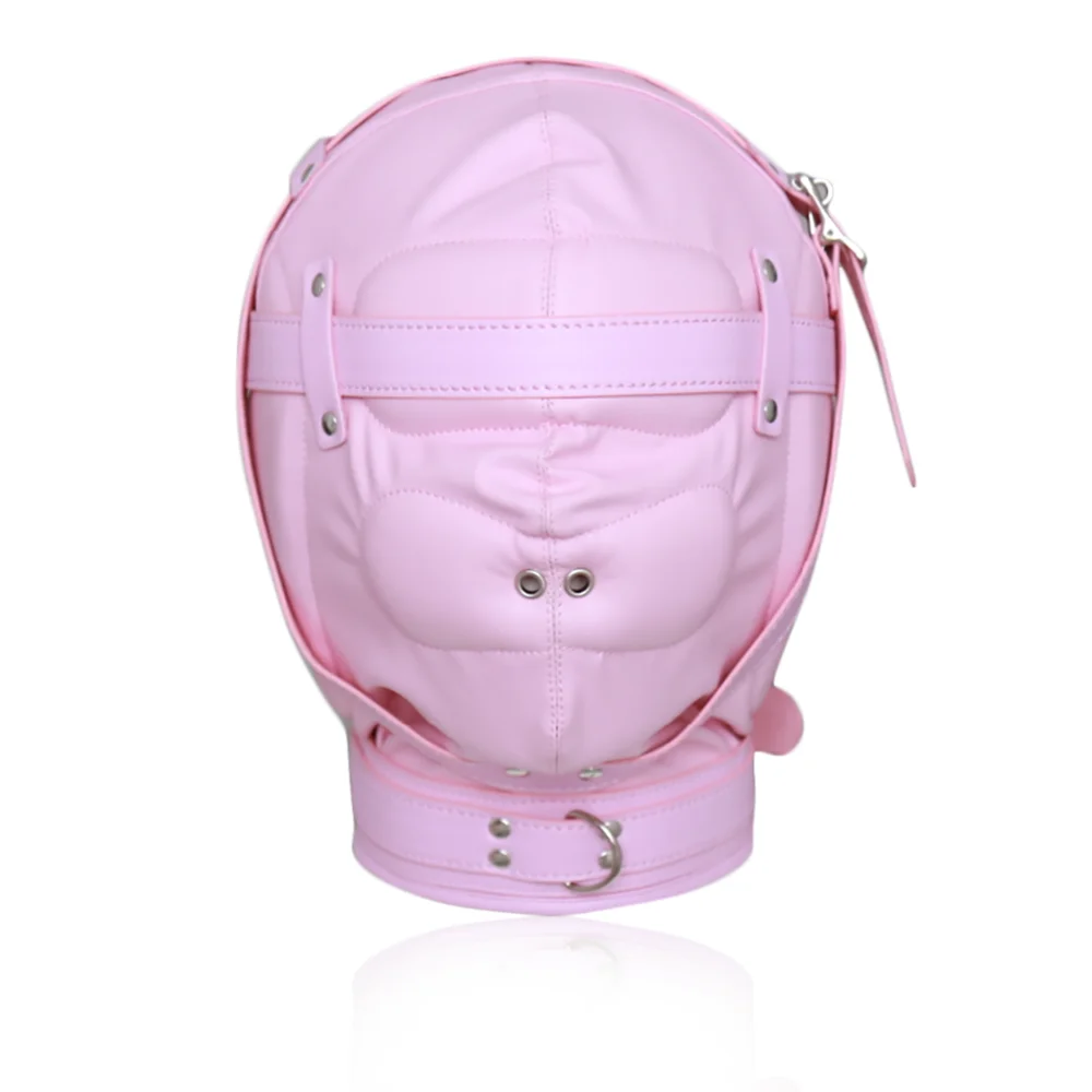 

LoveFun Premium Total Sensory Deprivation Hood with Open Mouth Gag Removable Muzzle Bondage Fetish Slave Hood Fantasy Face Toy