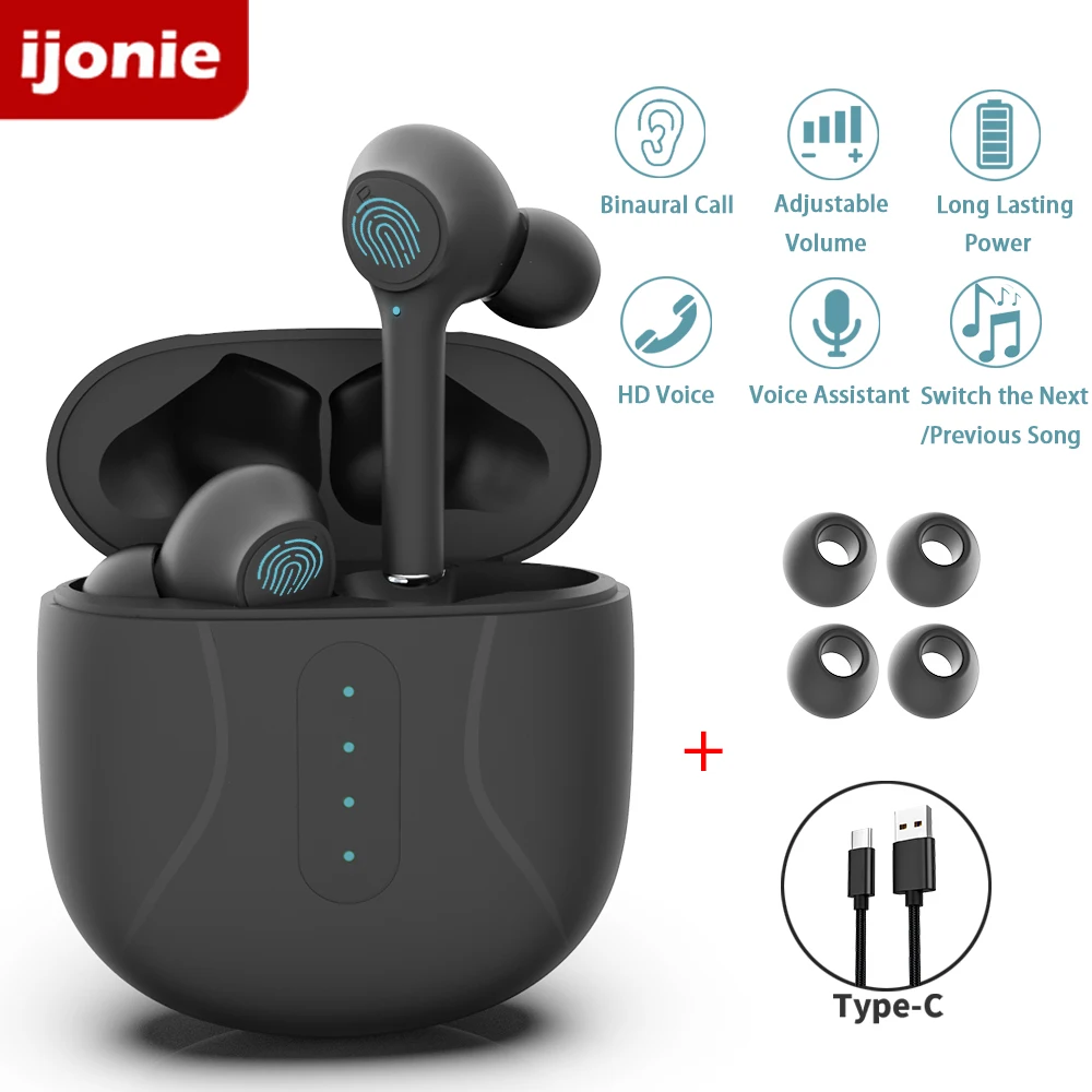 Наушники-вкладыши Bluetooth, беспроводные наушники tws с микрофоном, спортивные наушники с сенсорным управлением и зарядным чехлом pk i9000 pro tws