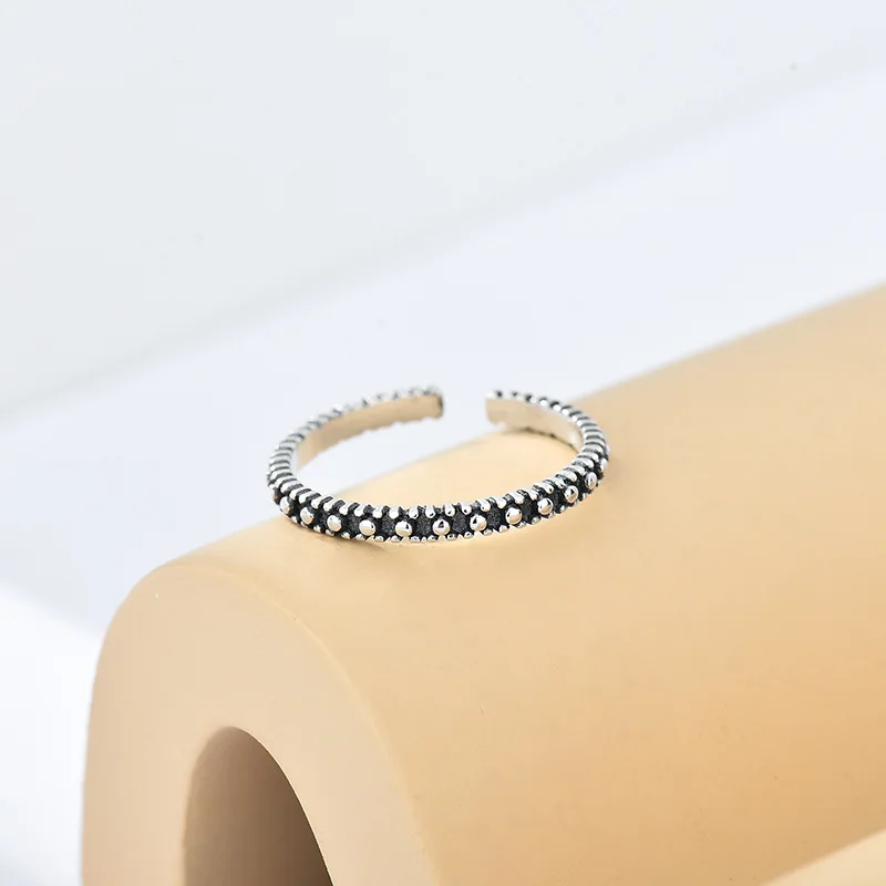 

New S925 Thai Silver Vintage Punk Style Ring Simple Design Open Ring 2021 for Women Party Jewelry Gifts Wholesales Dropshipping