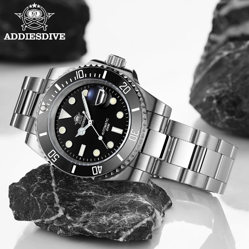 

Addies Dive Men's Quartz Watch Miyota 2115 Movement 316L Stainless Steel Watch 41mm Dial Ceramic Bezel 200m Waterproof Watch