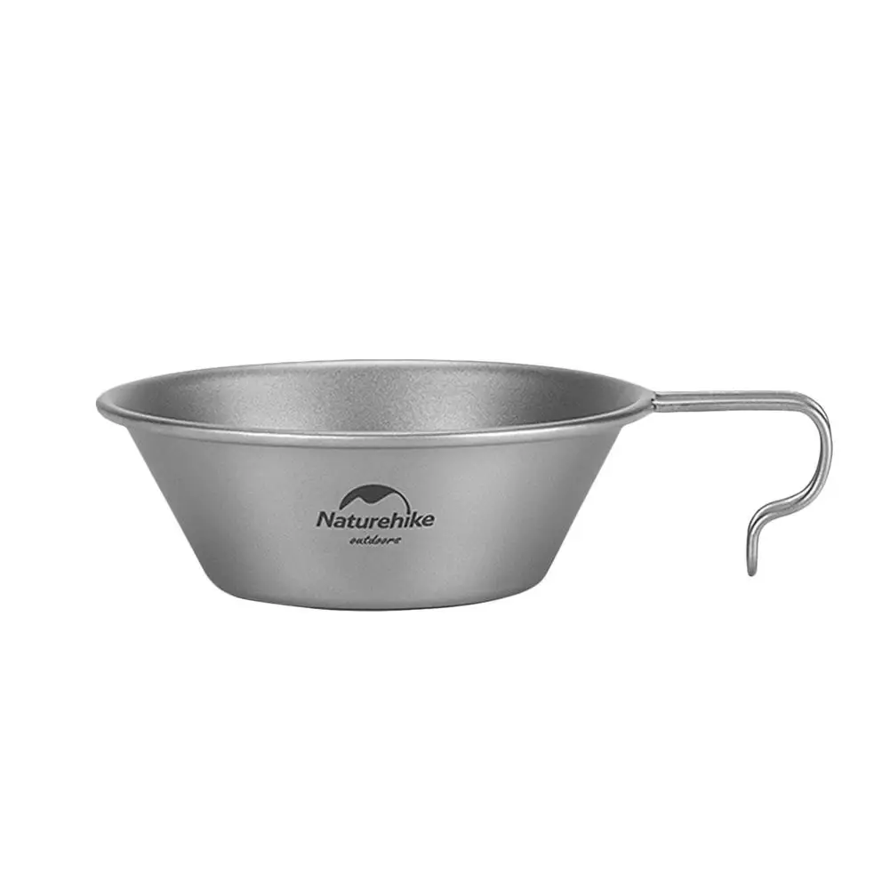 

450ML Outdoor Titanium Bowl With Folding Handle Protable Camping Hiking Picnic Bowl Compact Food Container Camping Cookware