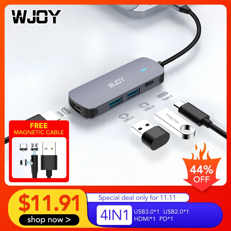 Док станция WJOY Type C 4 в 1 USB 3 0 2 0|Док-станции для ноутбуков| |