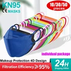 Маска Kn95 100 шт. цветная FFP2MASK многоразовые черные маски для рта 4-слойные дышащие маски N95 респиратор для взрослых