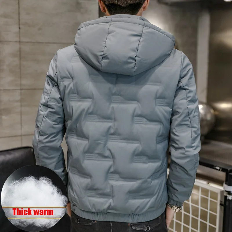Down Jacket Men's Autumn and Winter Men's -20 Degrees White Duck Down Jacket Hooded Outdoor Thick Warm Snow Jacket OversizeM-5XL