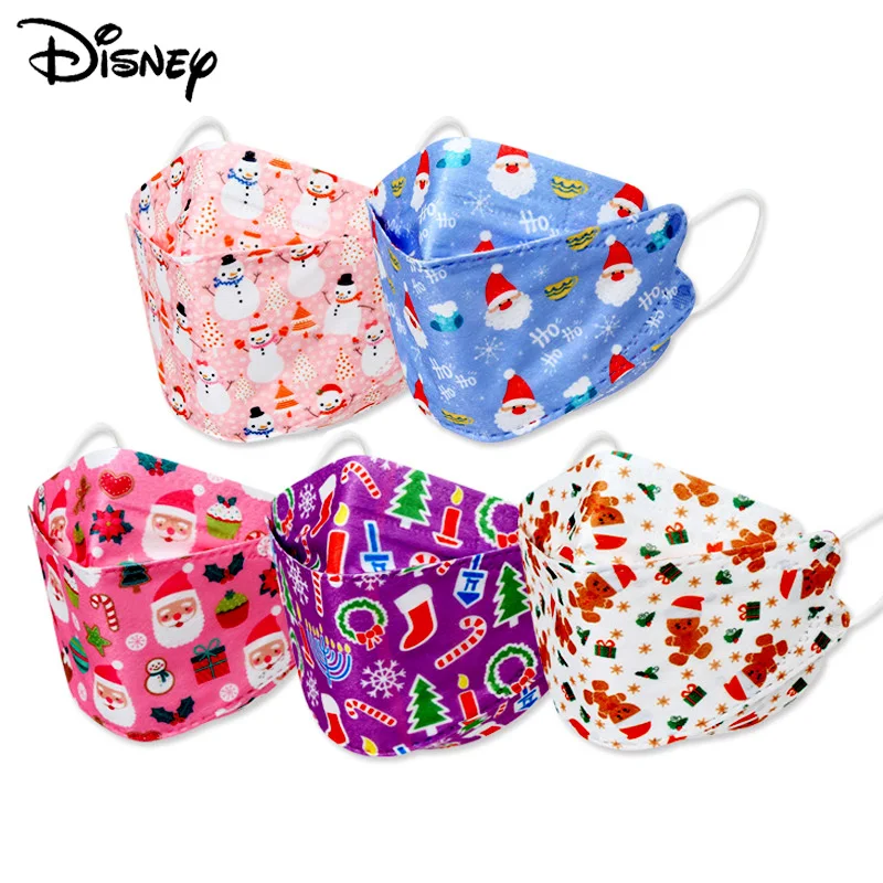 

50PCS Christmas Printed Adult Children Disposable Face Mouth Mask Santa Cosplay Adult Kids Unisex Protective Masks Masque