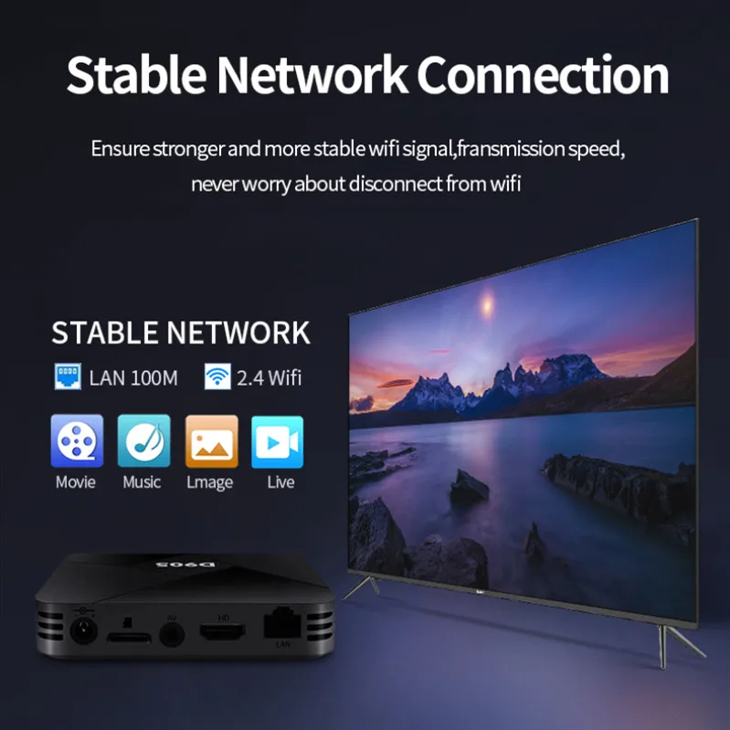 Приставка Смарт-ТВ D905 Android 10 0 4 + 32 ГБ Wi-Fi 2 4/4K | Электроника