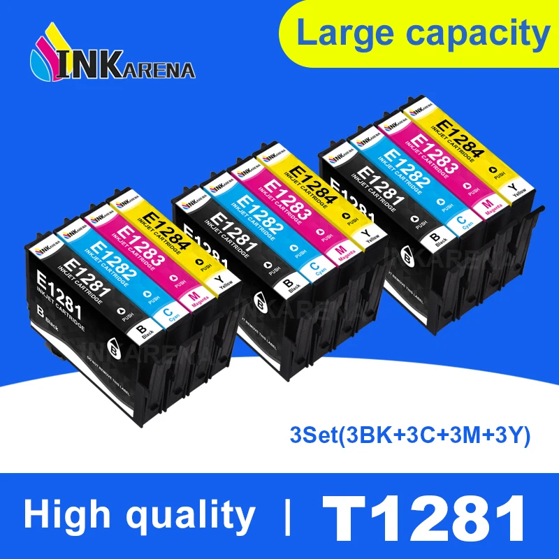 Комплект из 3 предметов Для Epson T1281 совместимый чернильный картридж для принтера