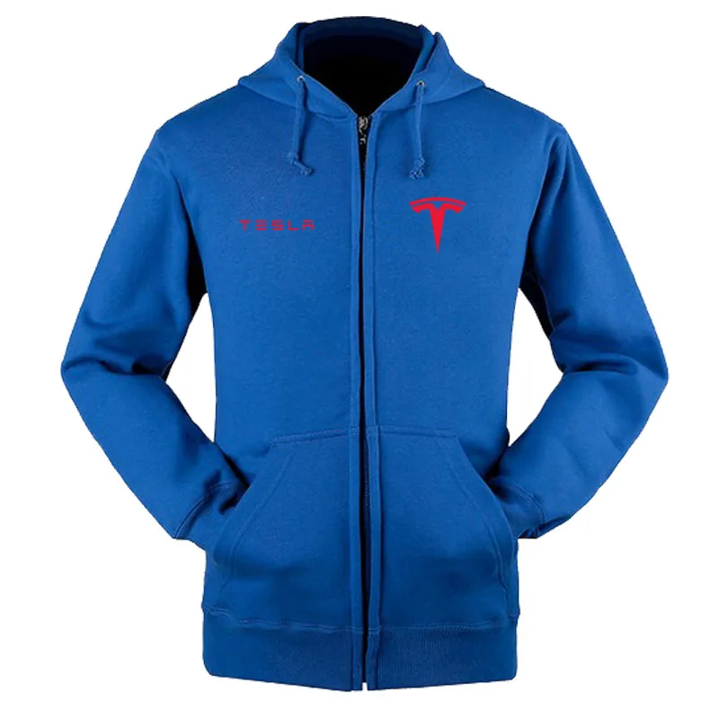 

2021 New Spring Autumn Fashion Tesla Logo Zipper Sweatshirts Coat Custom 4S Shop Zipper Hoodie Jacket