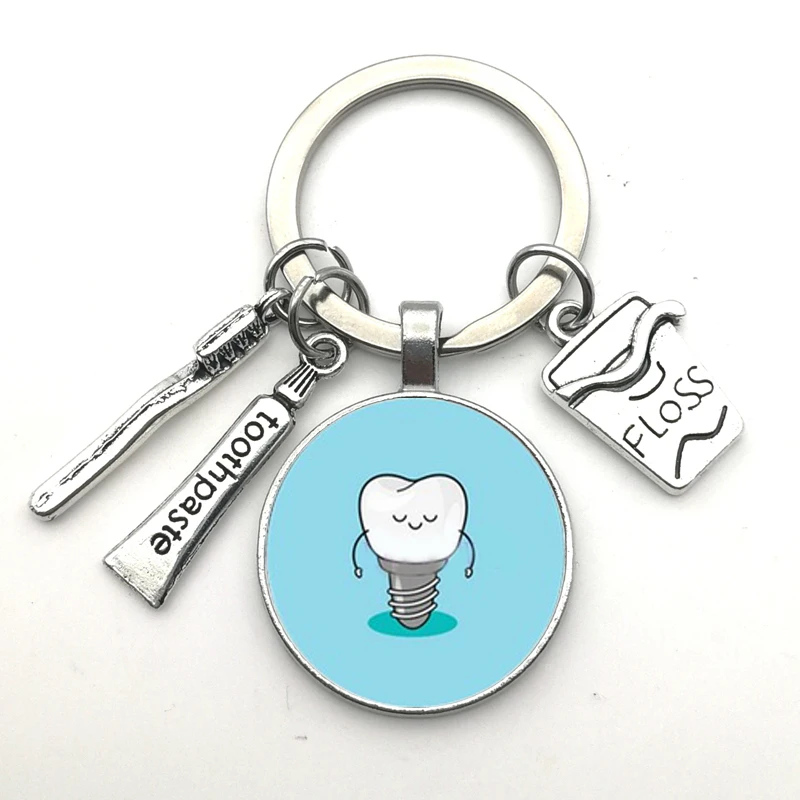 Новый брелок с зубами I Love мини зубная щетка зубной пастой модные ювелирные