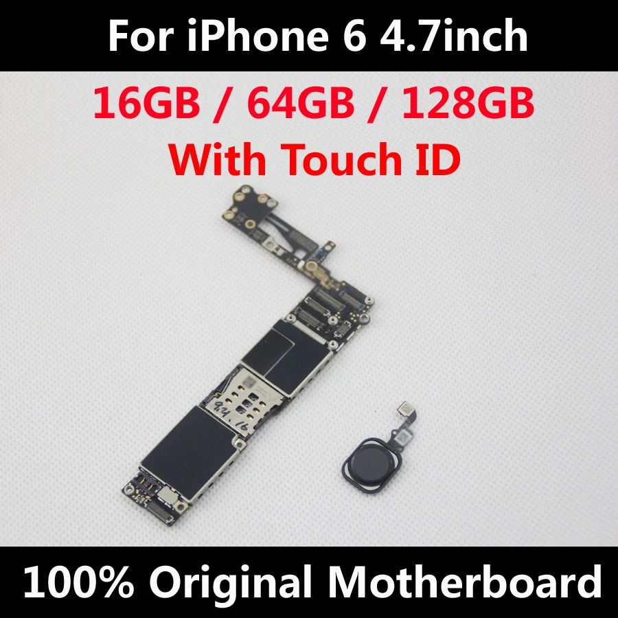 Для iPhone 6 4,7 дюймов материнская плата разблокировка материнская плата с/без Touch ID полная функция оригинальная IOS установленная материнская плата