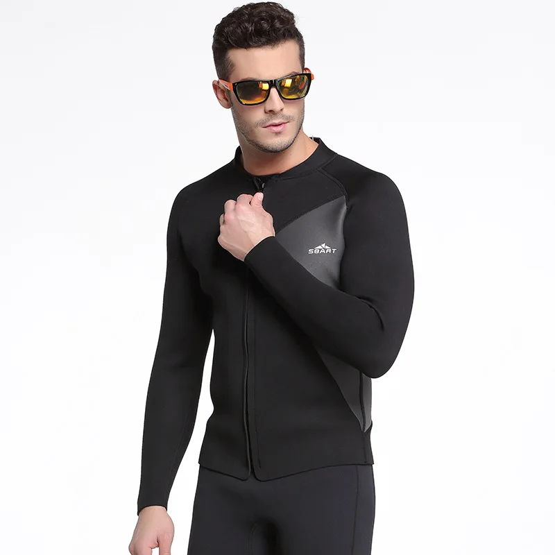 

Sbart 3mm Neoprene Men Diving Suit Jacket Kite Surfing Windsurf Keep Warm Upper Jacket Swimwear Snorkeling Spearfishing Wetsuit