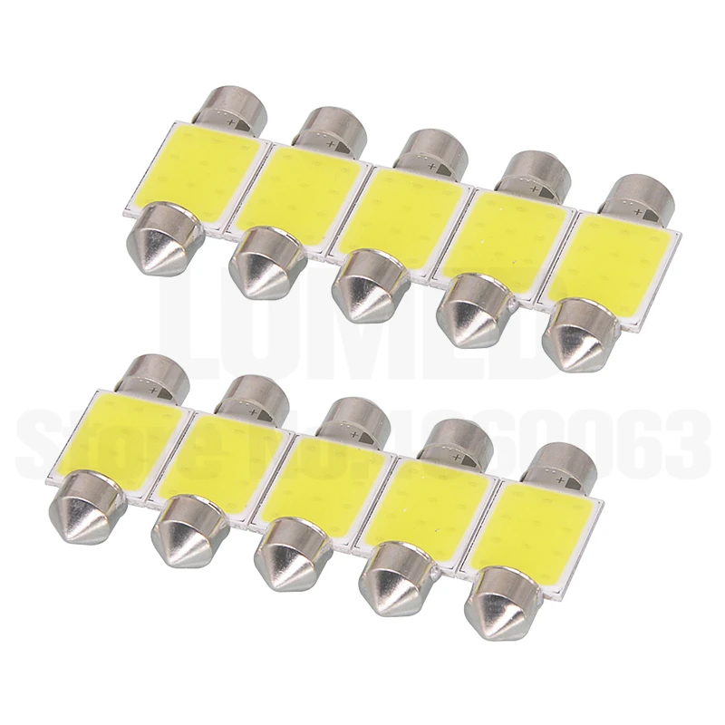 500x Festoon C5W COB светодиодный светильник 31 мм 36 мм 39 мм 41 мм для салона автомобиля купольный светильник для чтения источник 12 В