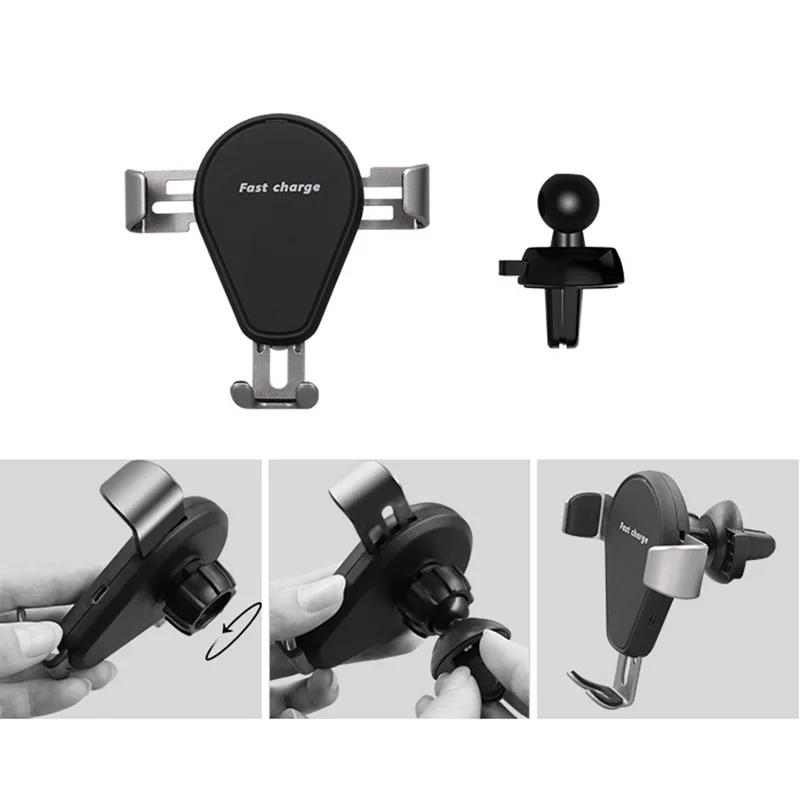 Car Gravity Cell Phone Mount Wireless Charger Air Vent Clip Smartphone Bracket Support Fast Charge NJ88 | Автомобили и мотоциклы