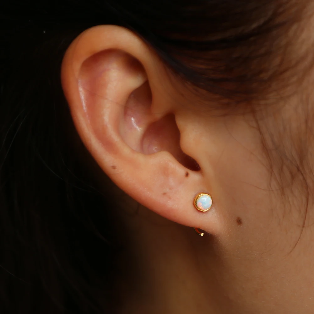 Простой Классический однокаменный ушной провод 4 мм огненный опал драгоценный