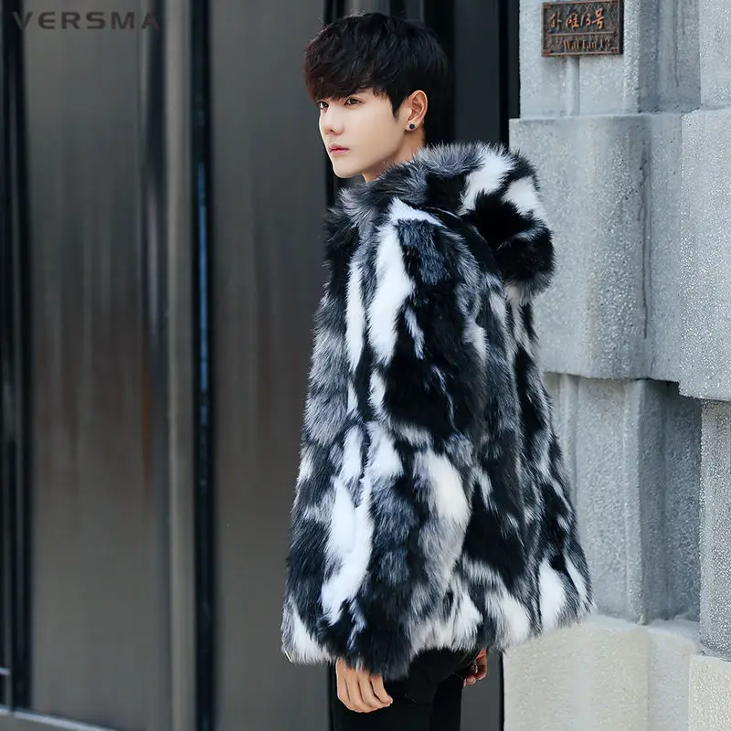 Куртка мужская зимняя из искусственного меха норки с капюшоном|Мужские парки| |