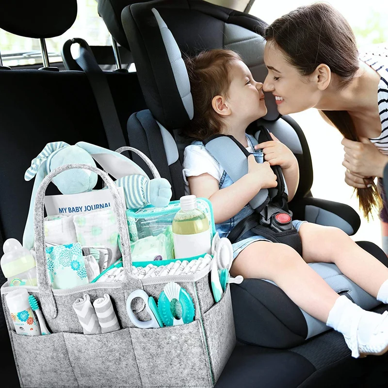 Портативный Большой подгузник Caddy Tote Детские пеленки Органайзер портативный