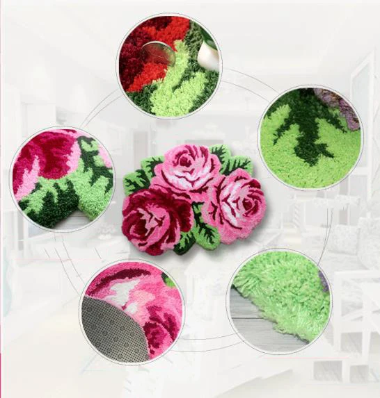 anti slip 3d rose carpet for living room bedroom bathroom rug soft shaggy plush washable area rug bath mat doormat red pink blue free global shipping
