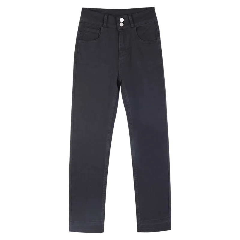 LEIJIJEANS новинка большие размеры женские черные джинсовые брюки с высокой талией