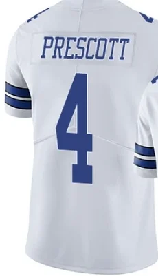 

Индивидуальный стежок для мужчин, женщин, мужчин, детей, Cowboys Dak Prescott, белая Джерси