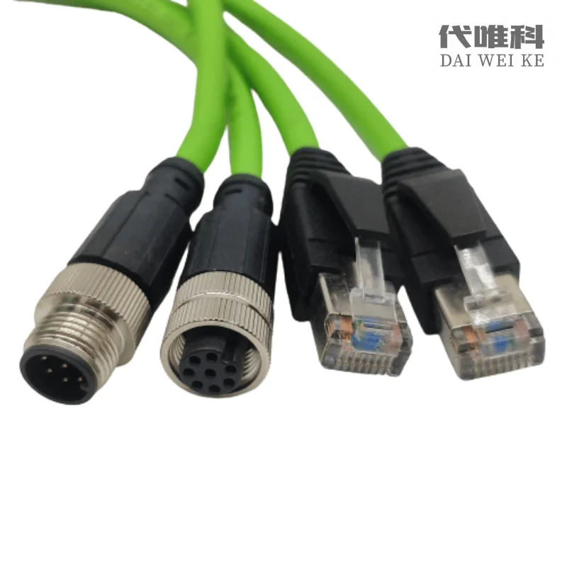 Разъем датчика M12 для RJ45 48 контактов 1 м провод Ethernet IP67 Profinet Ehtercat Промышленный тип