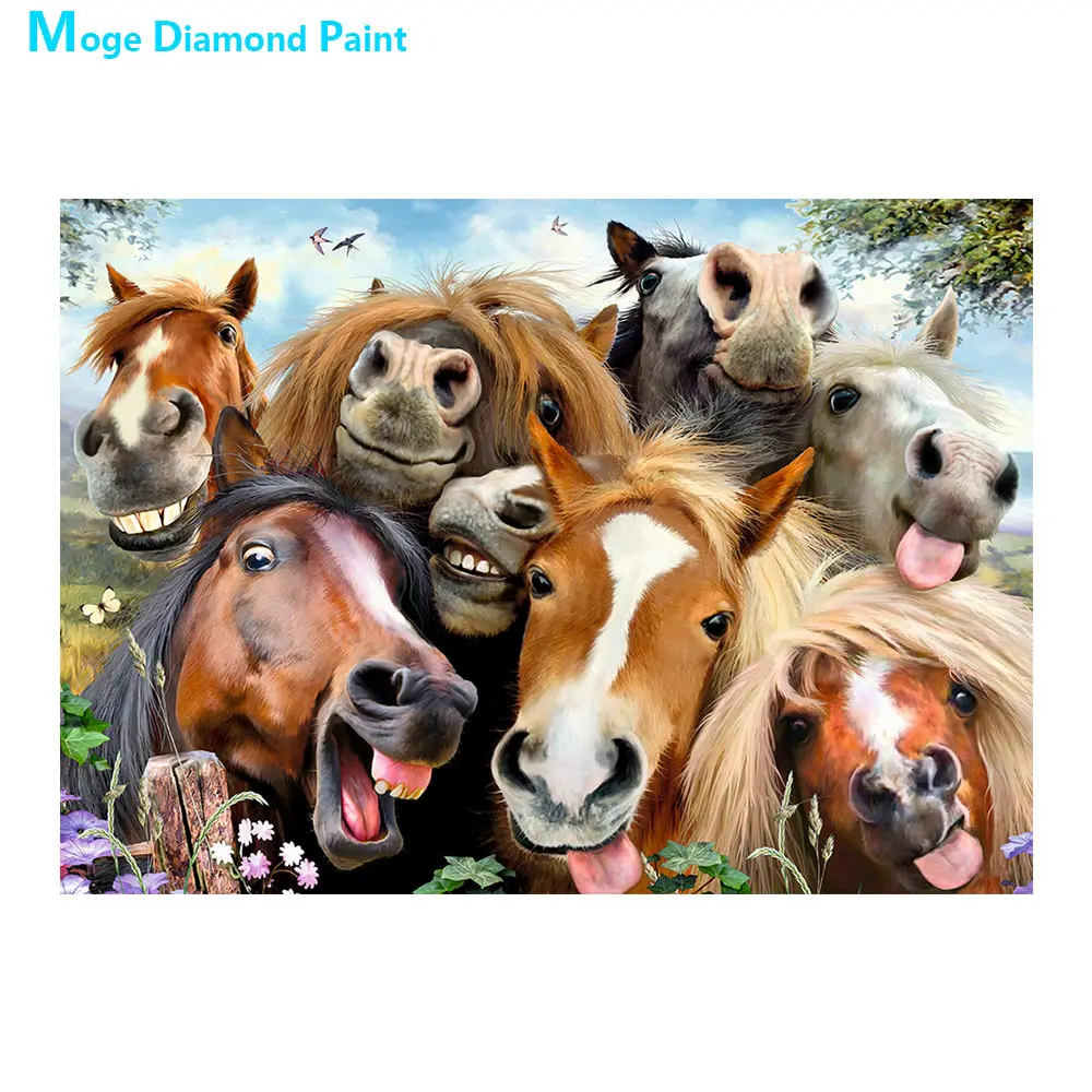 Сделать лица животных алмазной живописи Полный Круглый Новый DIY игрушка