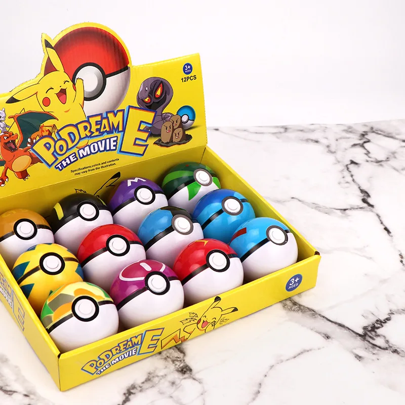 12 шт./компл. 7 см PokeBalls игрушки Pikacu многоцветный питомец с кристаллами pokebolas Poke