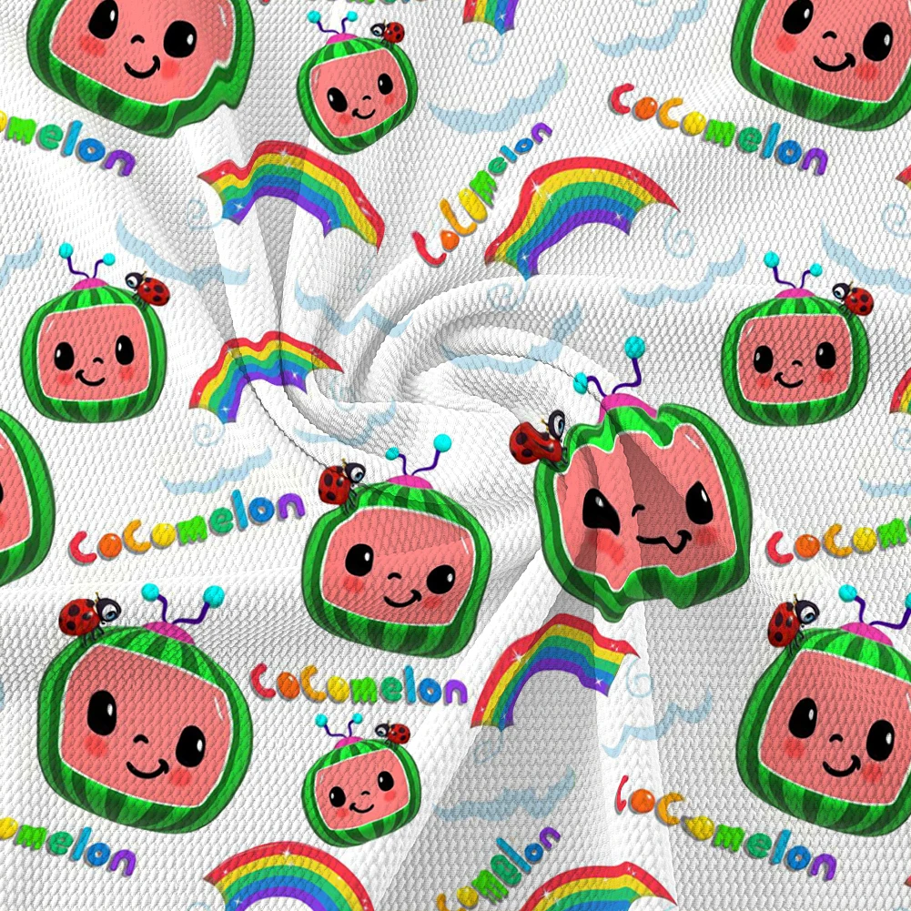 Cocomelon хлопчатобумажная ткань с принтом персонажа пуль стрейч для DIY Home Tex Bags